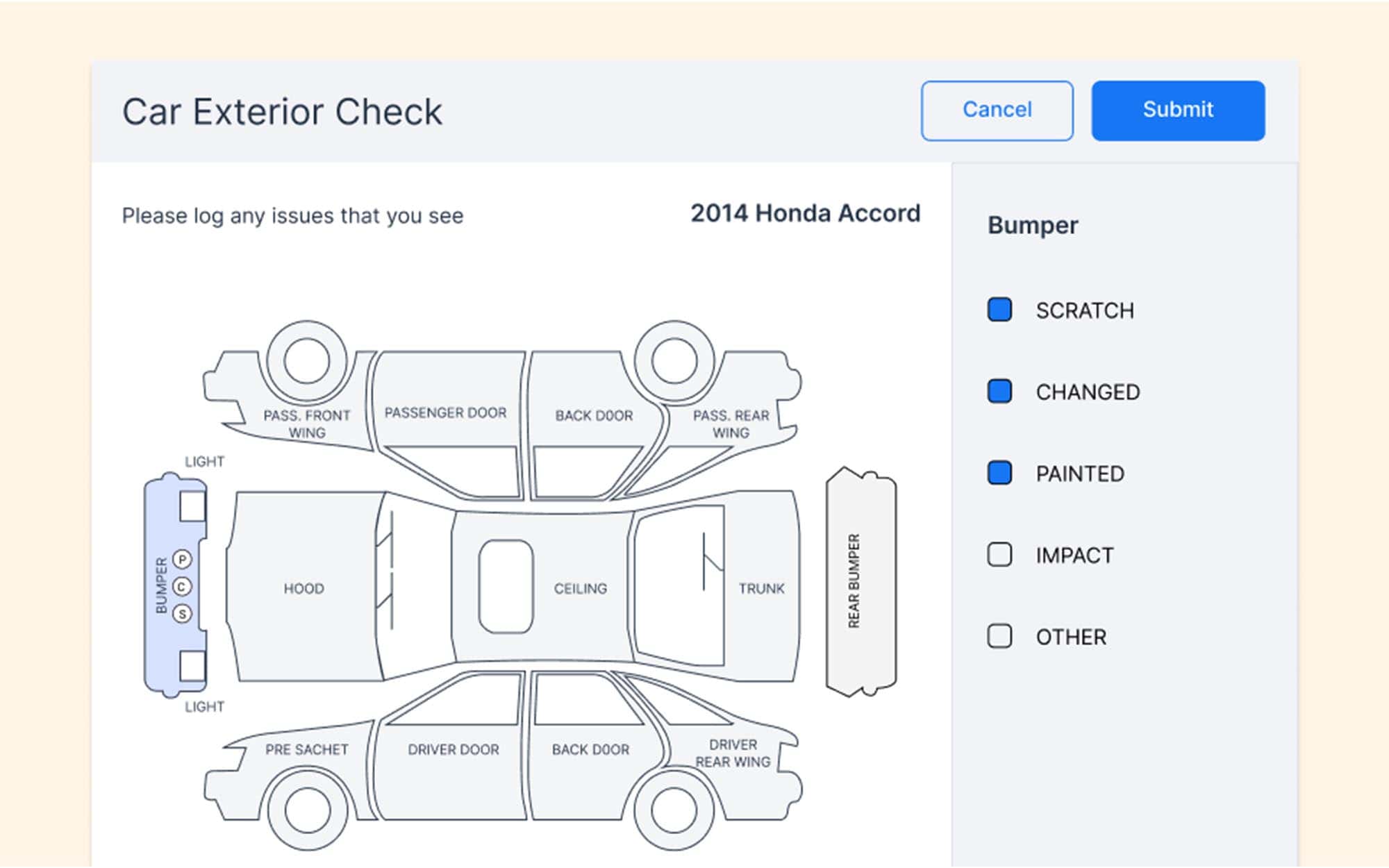 Car Exterior Check screenshot