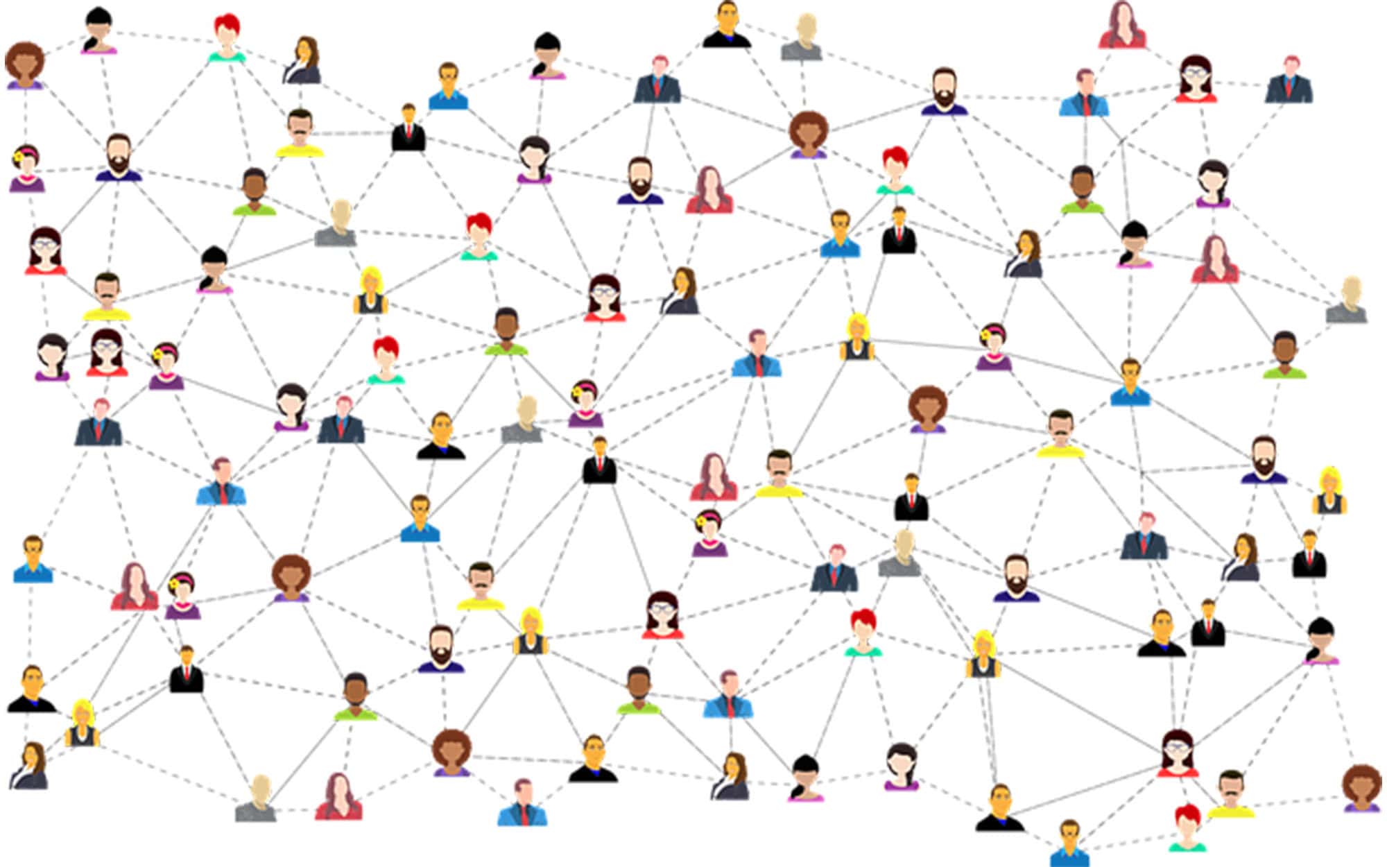 Graphic of many people in a network