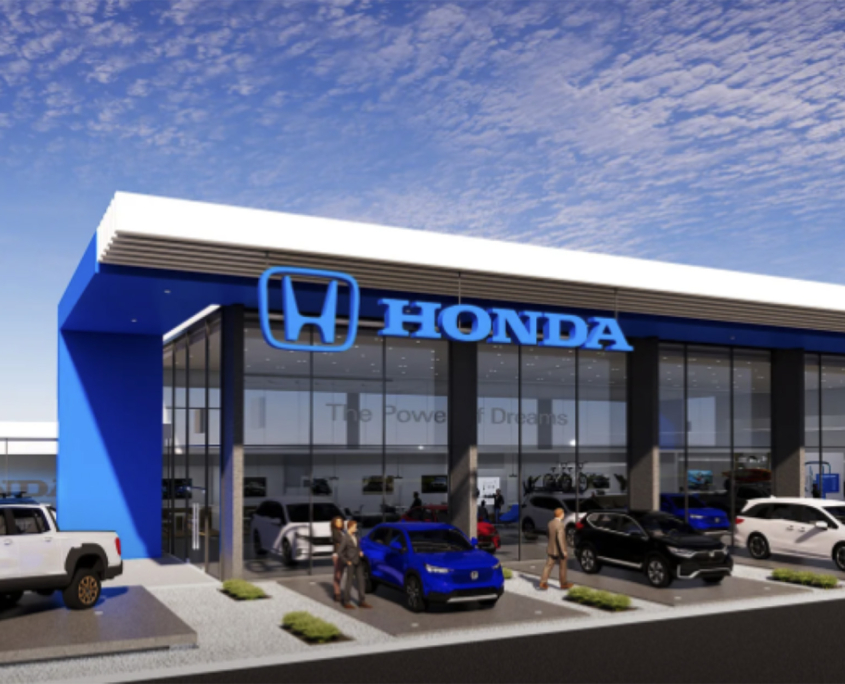 Side view of Honda dealership