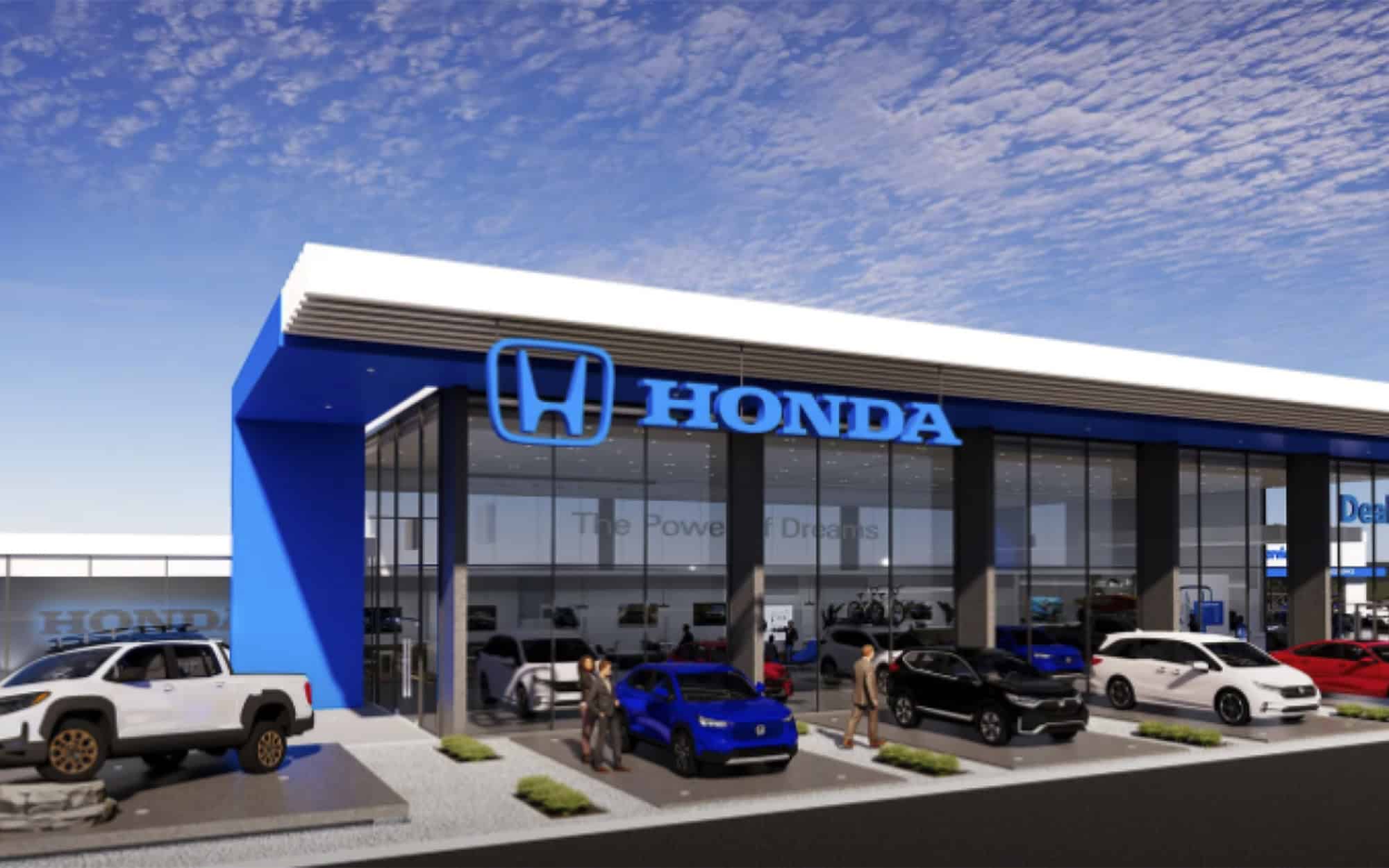 Side view of Honda dealership