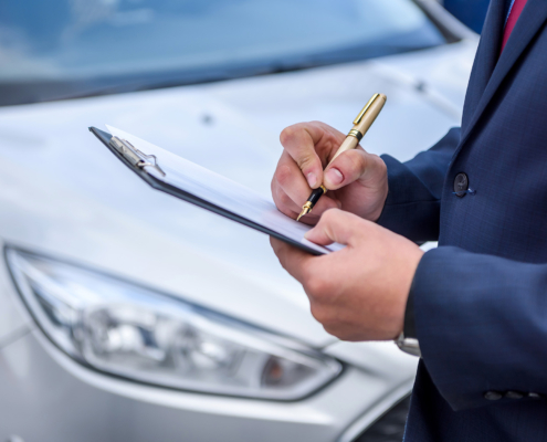 Person looking over inspection checklist